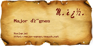 Major Ágnes névjegykártya