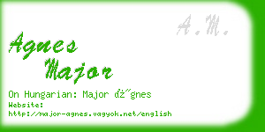 agnes major business card